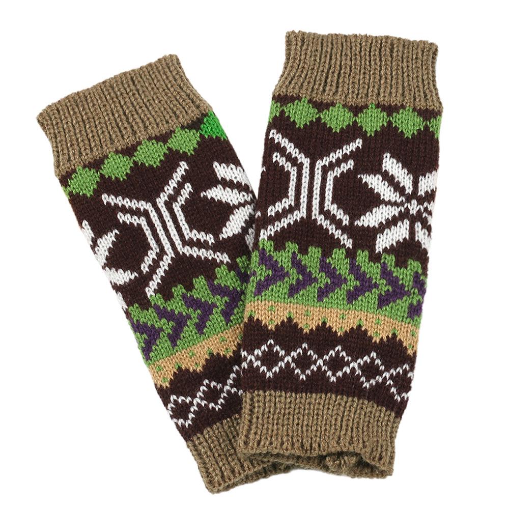 Festive Christmas Snowflake Women's Fingerless Gloves Writing Typing Winter Wrist Warmers Punk Gothic Rock Knit Half Mittens