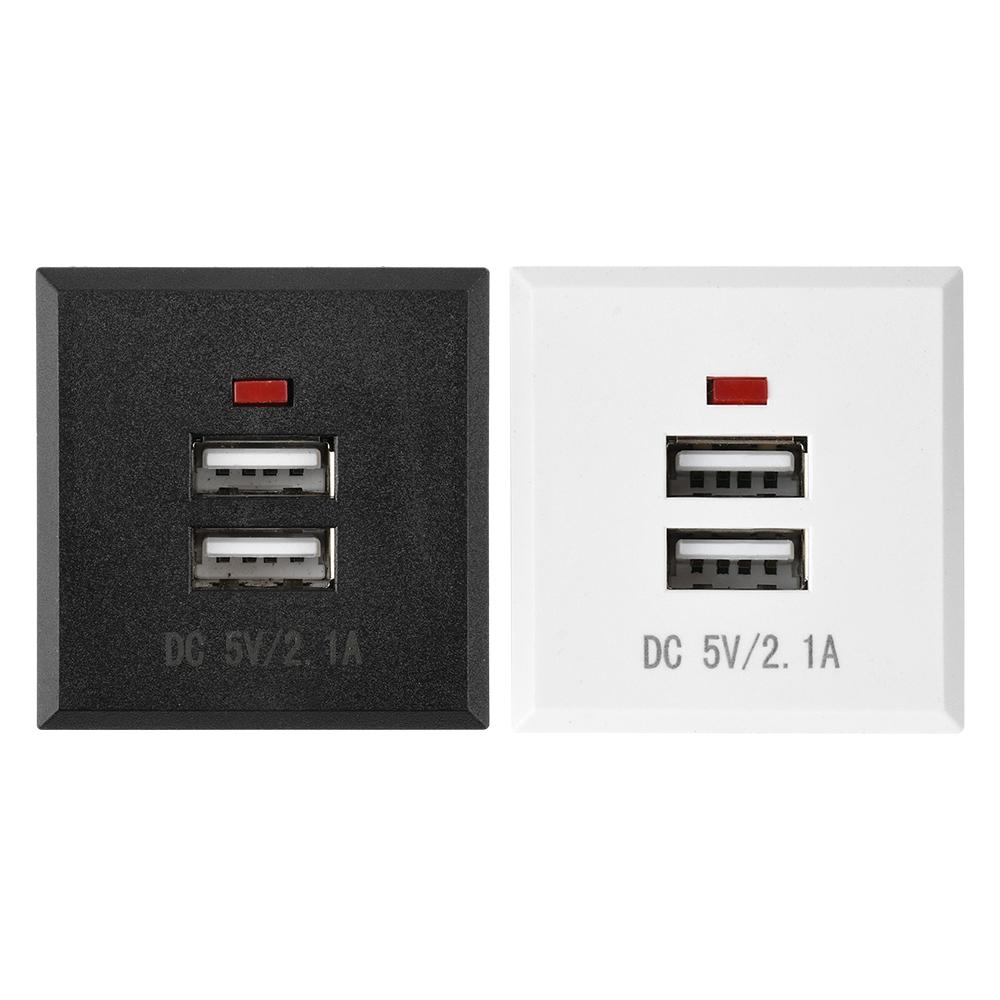 5V 2.1A Double USB Type-C QC Power Panel Socket Embedded USB Desktop Receptacle AC Power Charging Module
