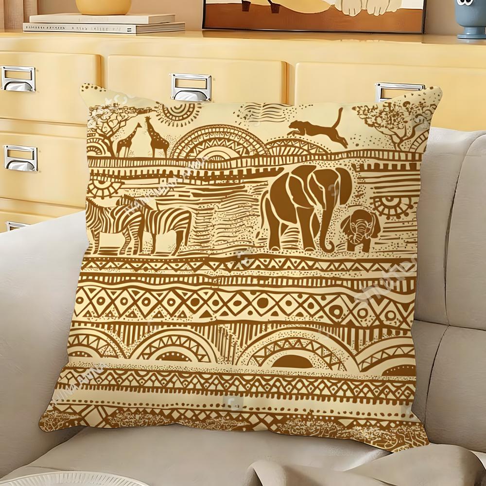 Tribal Indian Ethnic Pattern Cushion Cover Soft Durable Reversible Pillow Cover Home Car MultiScene Daily Comfort Pillowcase