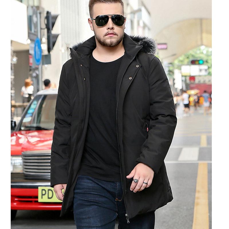 

Осенние и зимние пуховики, средние и длинные модные мужские куртки с меховым воротником, хлопковые куртки больших размеров, повседневные хлопковые куртки, устойчивые к холоду, верхняя одежда S чёрный