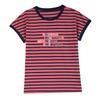 Women's White Striped Pure Cotton Short-Sleeve Round Neck T-Shirt, Summer 2025 Collection, Loose Fit