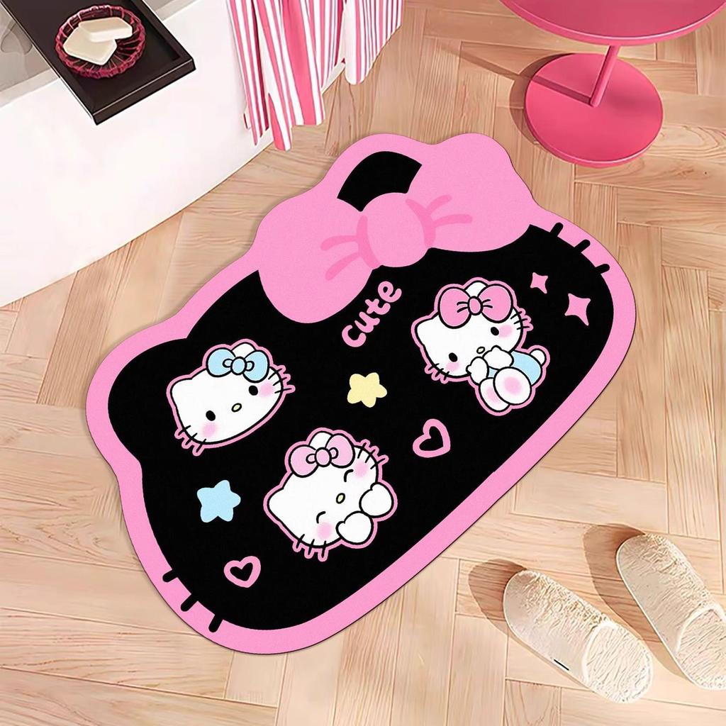 Hello Kitty Quick-Dry Non-Slip Diatomaceous Earth Bath Mat - Absorbent and Easy to Clean