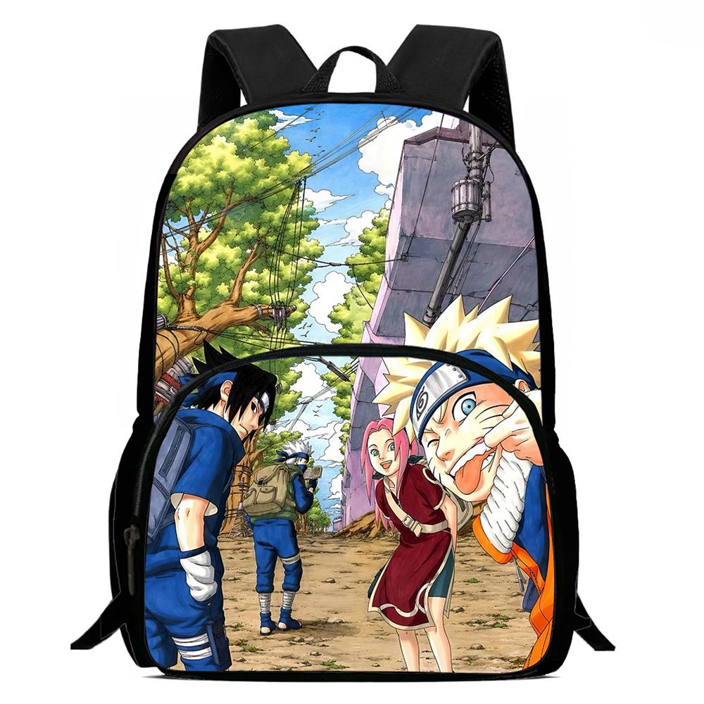 NARUTO Anime Kids Backpack Adjustable Shoulder Strap Front Pocket Lightweight Durable School Backpack For Boys Girls Age 6-11