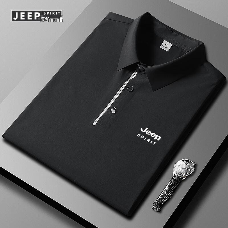 JEEP SPIRIT Men's Summer Loose Fit Business Casual Polo Shirt