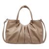 Vintage Pleated Women Crossbody Bag Fashion Pu Leather Tote Bucket Bag Large Capacity Commuting Shoulder Handbag