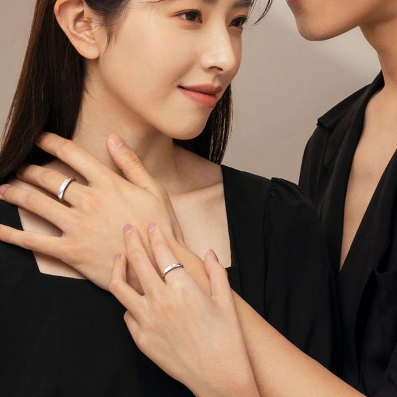 Adjustable Sterling Silver Couple Rings Light Shaped Secret Projection Rings Fashionable Finger Rings for Men and Women