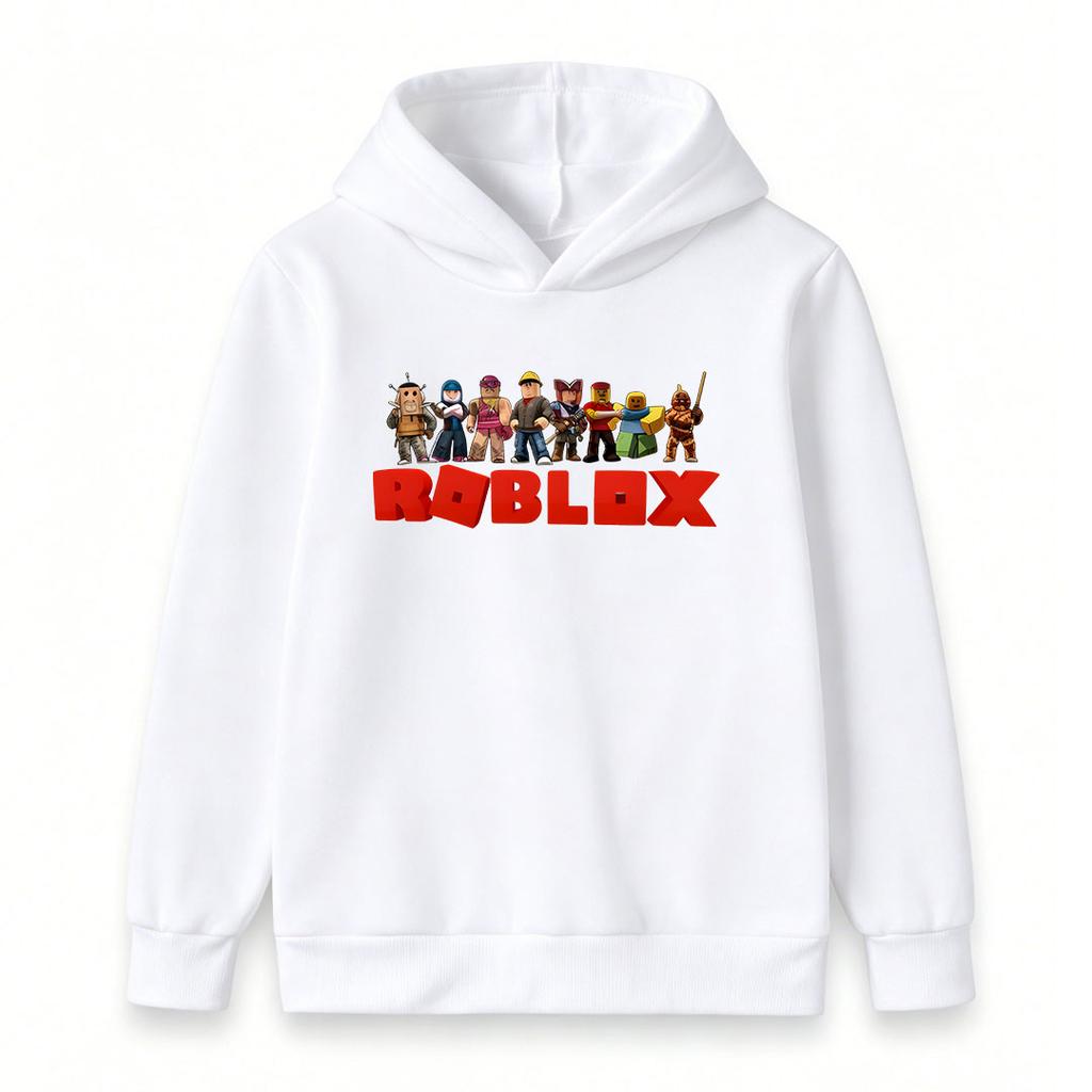 Kids Boys Girls Long Sleeve Hooded Sweatshirt, Cartoon Game Character Print Pullover Hoodie, Casual Loose Soft Warm Tops for Daily Wear and Outdoor Ac