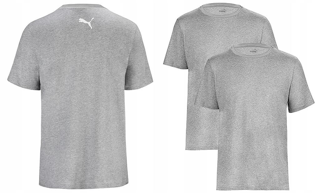 Y7749 Men'S Tshirt Short Sleeve Cotton Grey Puma Size M
