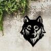 Wolf Head Wrought Iron Art Home and Outdoor Decor Wall Sculpture Living Room Bedroom