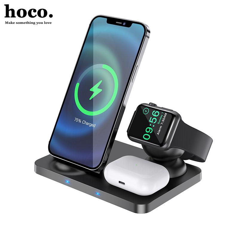 

HOCO CW33 Ультра-заряд 3-в-1 Вертикальное беспроводное быстрое зарядное устройство