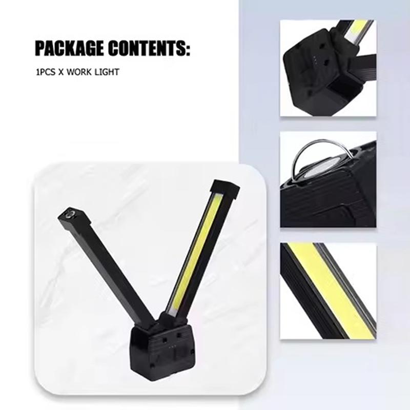 Portable Led Flashlight With Hanging Hook, Handheld Usb Rechargeable Worklight Outdoor Camping Light Auto Repair Work Light