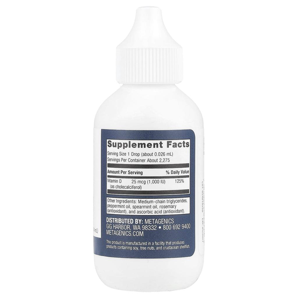 Metagenics, liquid vitamin D3, 25 mcg, 59.14 ml (2 fl oz)