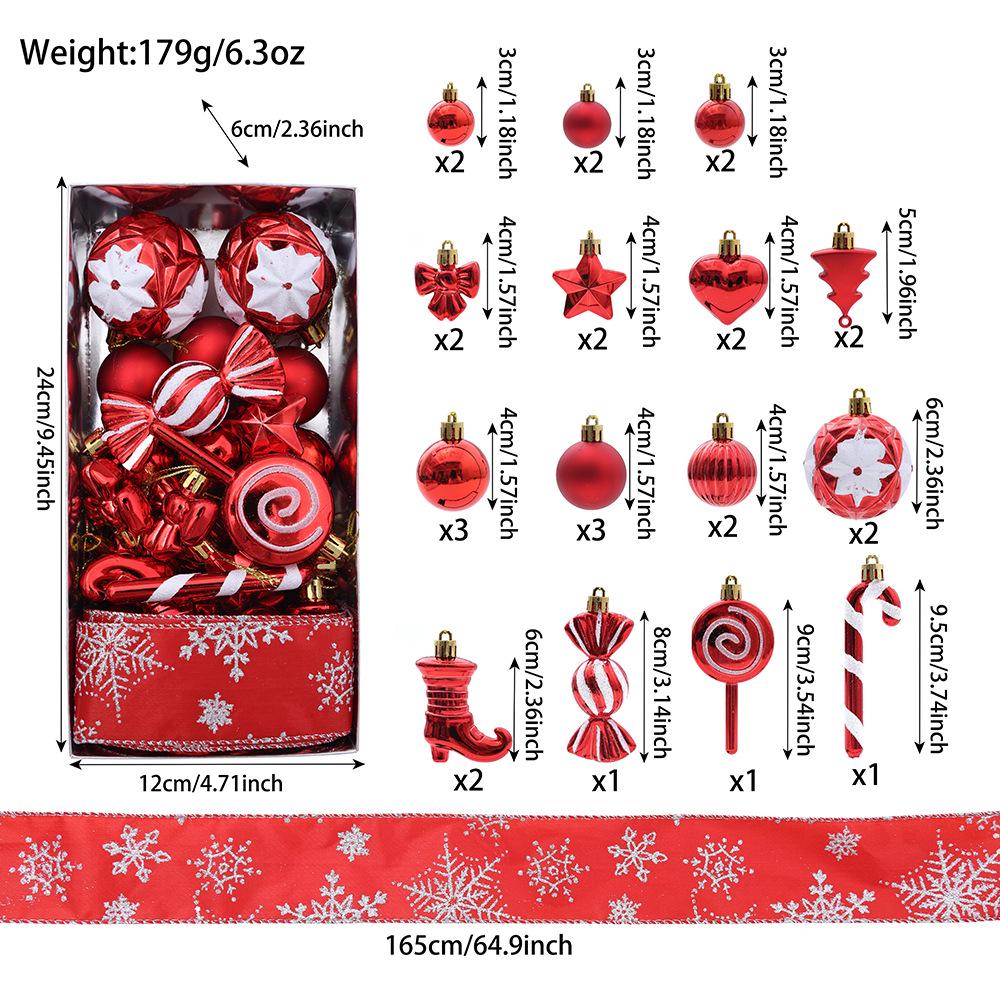 Christmas Tree Ornaments Set: Candy & Ball Decorations