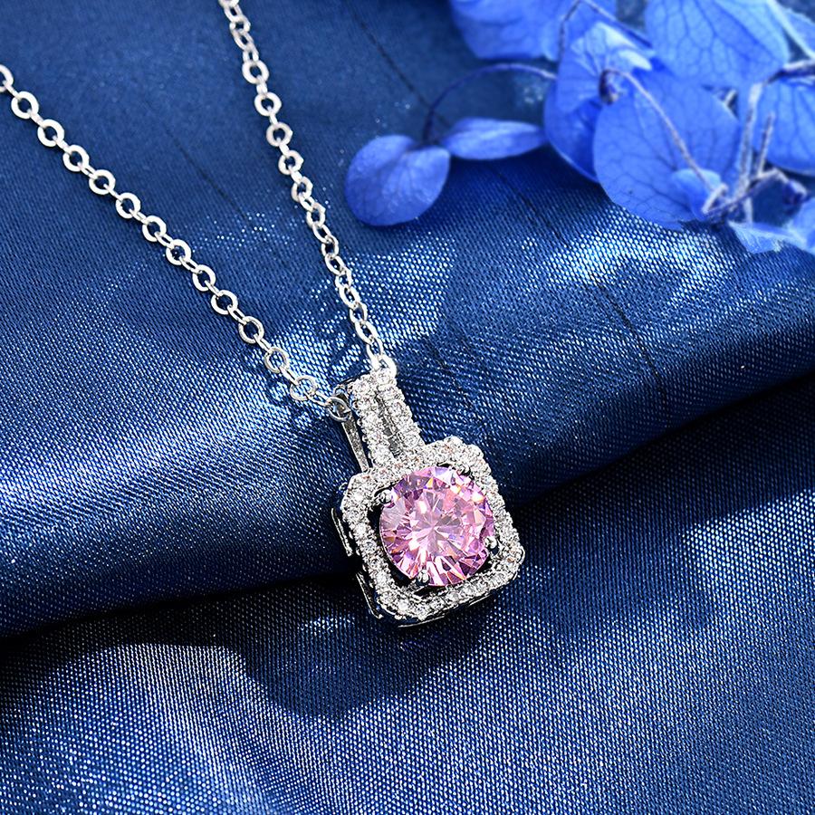 

Elegant Geometric Zircon Pendant Necklace White Zircon Pendant Only