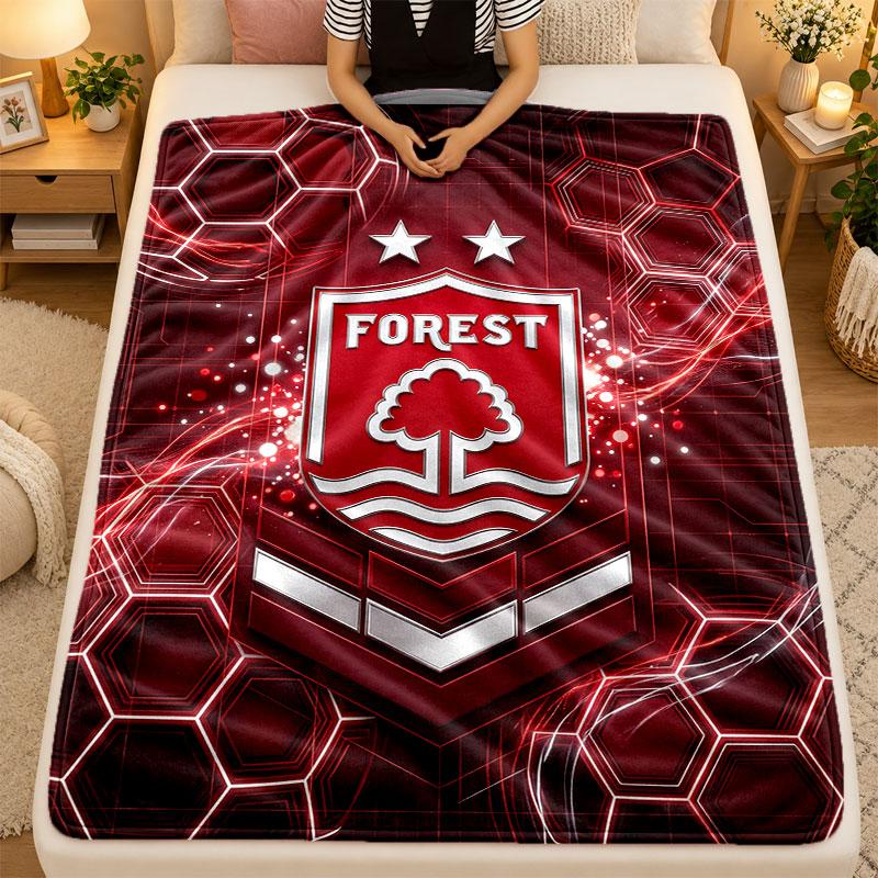 Flannel BlanketNottingham Forest Football Warm Soft Throw Blanket for Indoor Sofa Bed Living Room Use