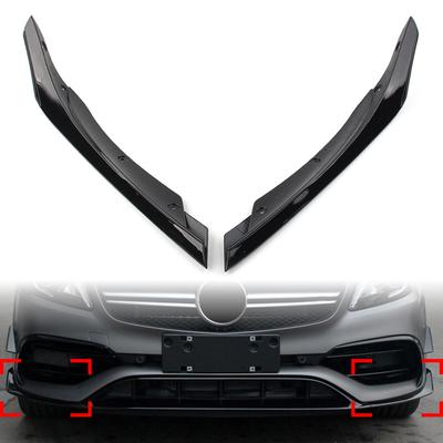 A Class W176 Car Front Lip Spoiler F Splitters Trim For Mercedes Benz A45 A-Class A200 2016 2017 2018 Black ABS