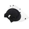 Black Mesh Headdress Stewardess Hat French Temperament Pearl Bow Hair Clip For Women