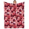 Burgundy Leopard Star Motif Soft Flannel Blanket Breathable Warm Throw for Office Car Sofa Kids Room Birthday Xmas Gift