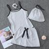 Parent-Child Matching Cotton Pajamas Set - Women's Tank Top & Shorts with Children's 7-Piece Homewear.