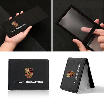 PU Leather Credit Card Case Car Driving Documents Protective Case For Boxster Cayenne Panamera Macan Cayman 911 918 996 917 991