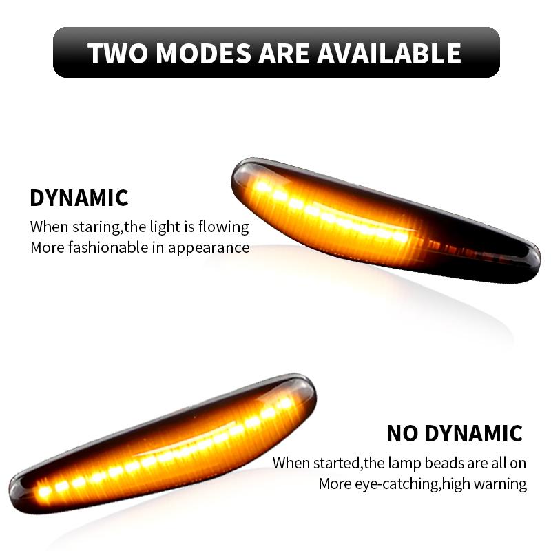 2PCS For Alfa-Romeo 166 1998 1999 2000 2001 2002 2003 2004 2005 2006 2007 12V Dynamic Led Side Marker Lights Blinker Amber Lamp