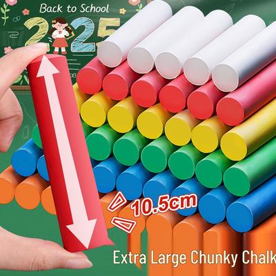 Large Thickened Colored Chalk for Construction Site, Wood, Steel, and Children's Drawing; Ideal for Students and Teachers.