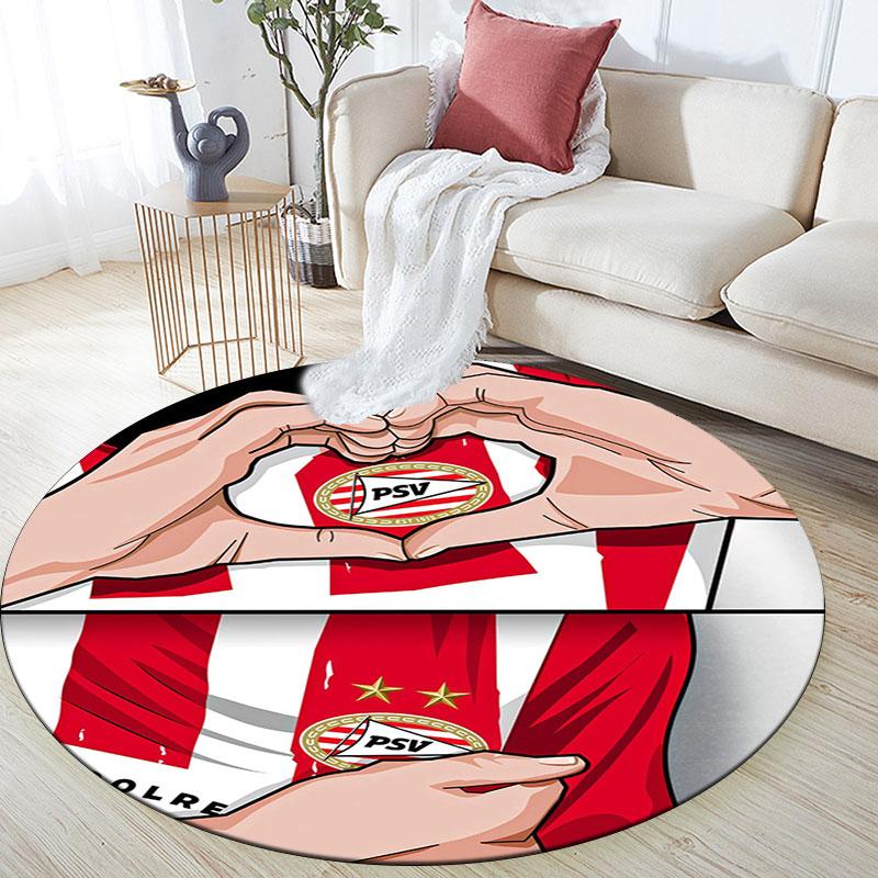 PSV Eindhoven Pattern Round rug,Carpet Rug for Living Room Bedroom Playroom ,Non-slip Floor Mat,Holiday Gifts and Birthday Gifts.