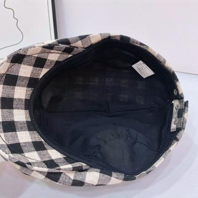 Neue Frühjahrs- und Sommerhüte Damen Karomuster Vorwärts Baumwolle Spleiß Malermützen Heißer Sommer Baumwollhüte