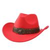 European and American retro western cowboy hat outdoor versatile felt top hat men's and women's jazz hat sun protection riding hat sun hat
