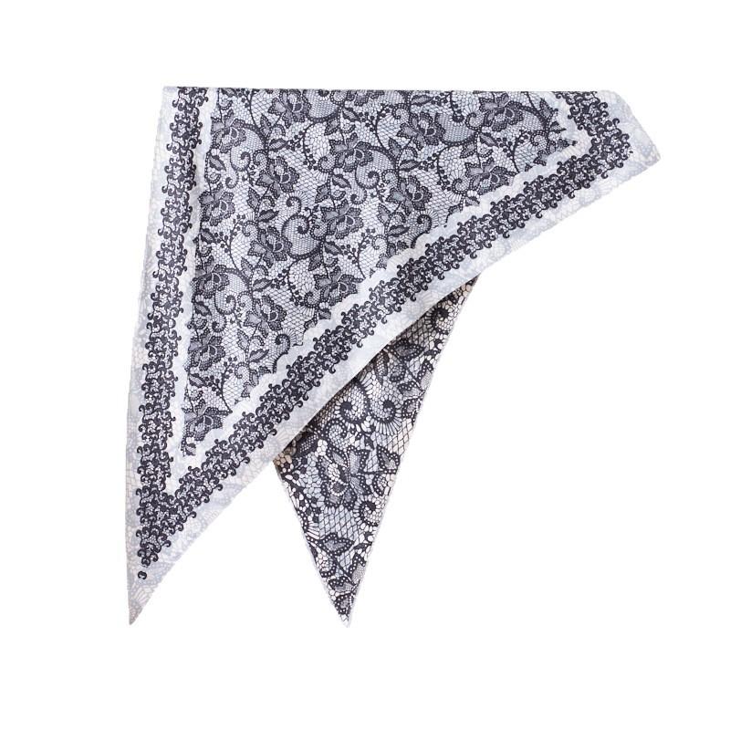 New Lace Double-sided Printed Triangular Scarf Light Luxury Belt Versatile Fashion Small Scarf Imitation Silk Triangular Silk Scarf