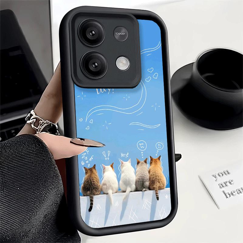 Cat Cute Kitten Cartoon Soft Phone Case for Xiaomi Redmi Note 15 14 13 12 11 Pro Plus 10S 11S 4G 11T 5G Shell Silicone Funda