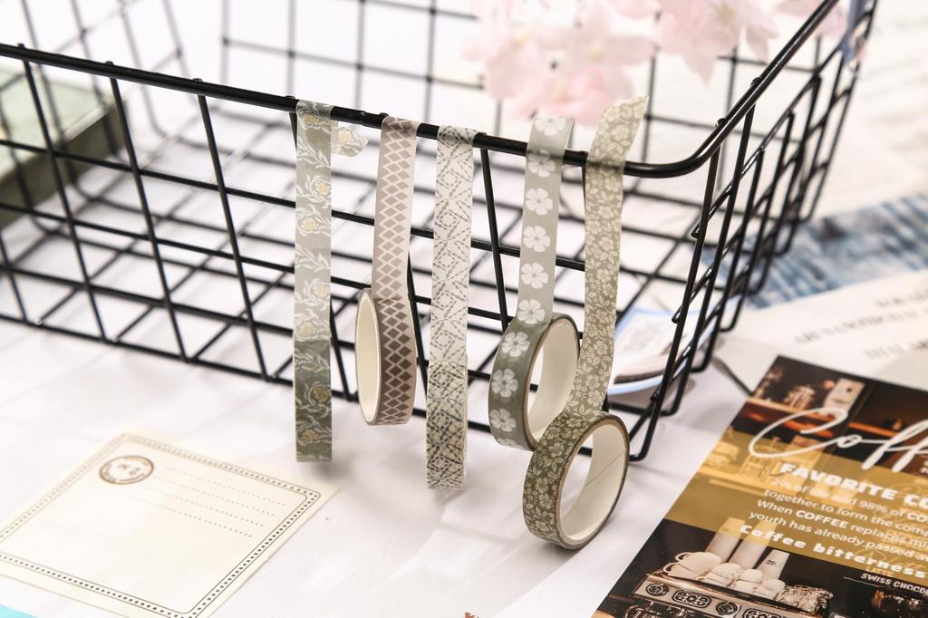 YUBX Masking Basic Washi Tape Kollektion mit Retro Geometrischen Dünnen Streifen für DIY Geschenk und Geschenkdekoration Erinnerung an das Band, 60-teiliges Set,