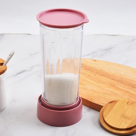 Flour Sieve Uniform Mesh Safe Baking Tool Handheld Rotating Transparent Sugar Shaker Dispenser for Home