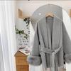 Fox Fur Cuff Woolen Coat - Women's Winter Slimming Style