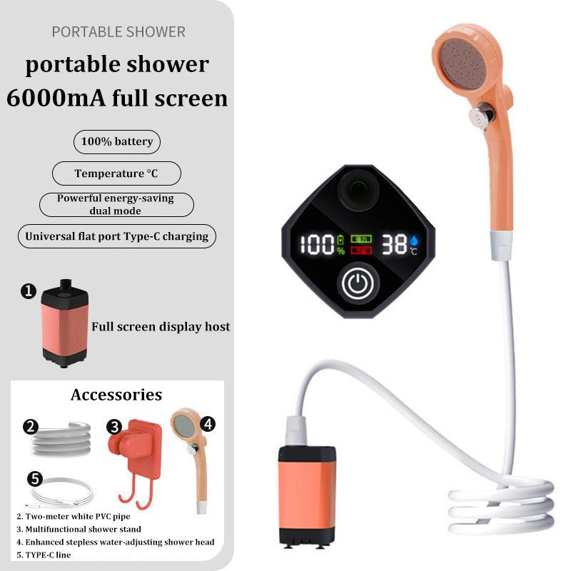 

Outdoor Shower Electric Shower Head Bath Artifact Rechargeable Shower Set Simple Camping Water Bag Battery Water Pump