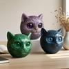 Resin Cat Ornament Balancing Cat Sculpture Hand-carved Cat Stone Sculptures Elegant Home Decor Healing Stones for Lovers Mini