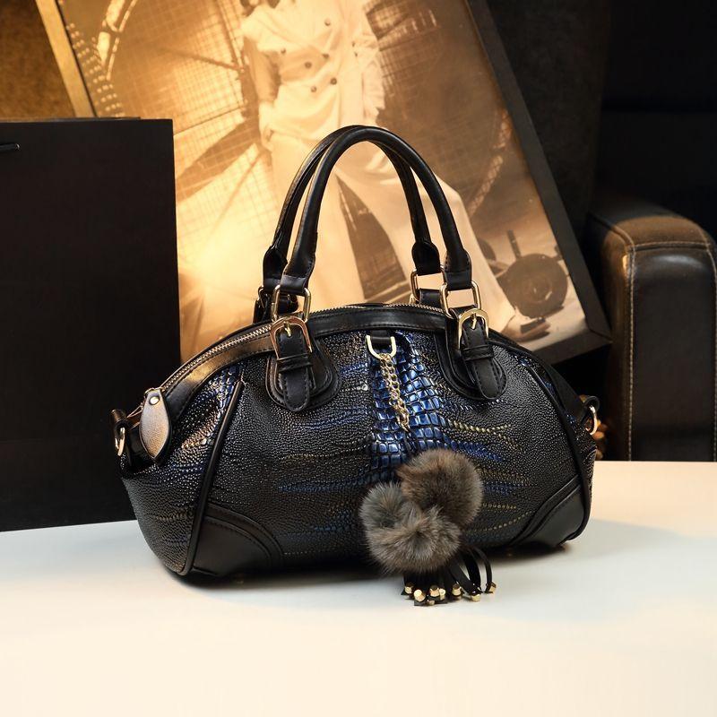 Стиль под крокодила Простая атмосфера Сумка для мамы среднего возраста Кожаная сумка-почтальон на плечо Высокое качество