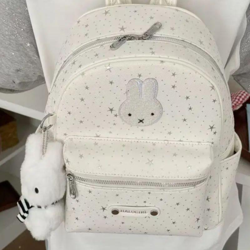 Schoolbag Fashion Korean Cute Rabbit School Bag Backpack New Large Capacity College Student Versatile Commuter Backpack