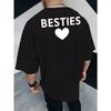 New summer Men's back printed short-sleeved T-shirt, fashionable and trendy top, spring and summer round neck base shirt, versatile and breathable