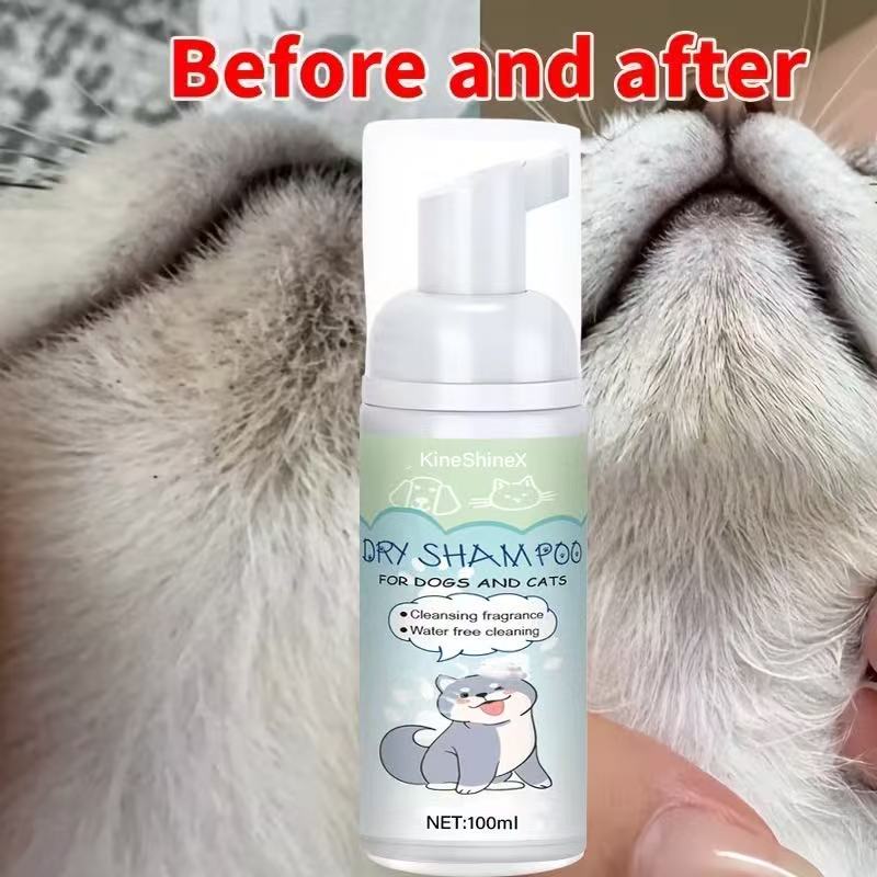 BUY 1 GET 2 FREE KineShineX No-Rinse Pet Waterless Shampoo Foam for Dogs & Cats - Fast Waterless Cleaning, Odor Control & Coat Softening