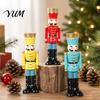 Fairy Tale Room Accents Nutcracker Resin Candle Holder, Pastel Christmas Soldier Figurine for Holder Desk Shelf, Festive Home Tabletop Decor, Holiday