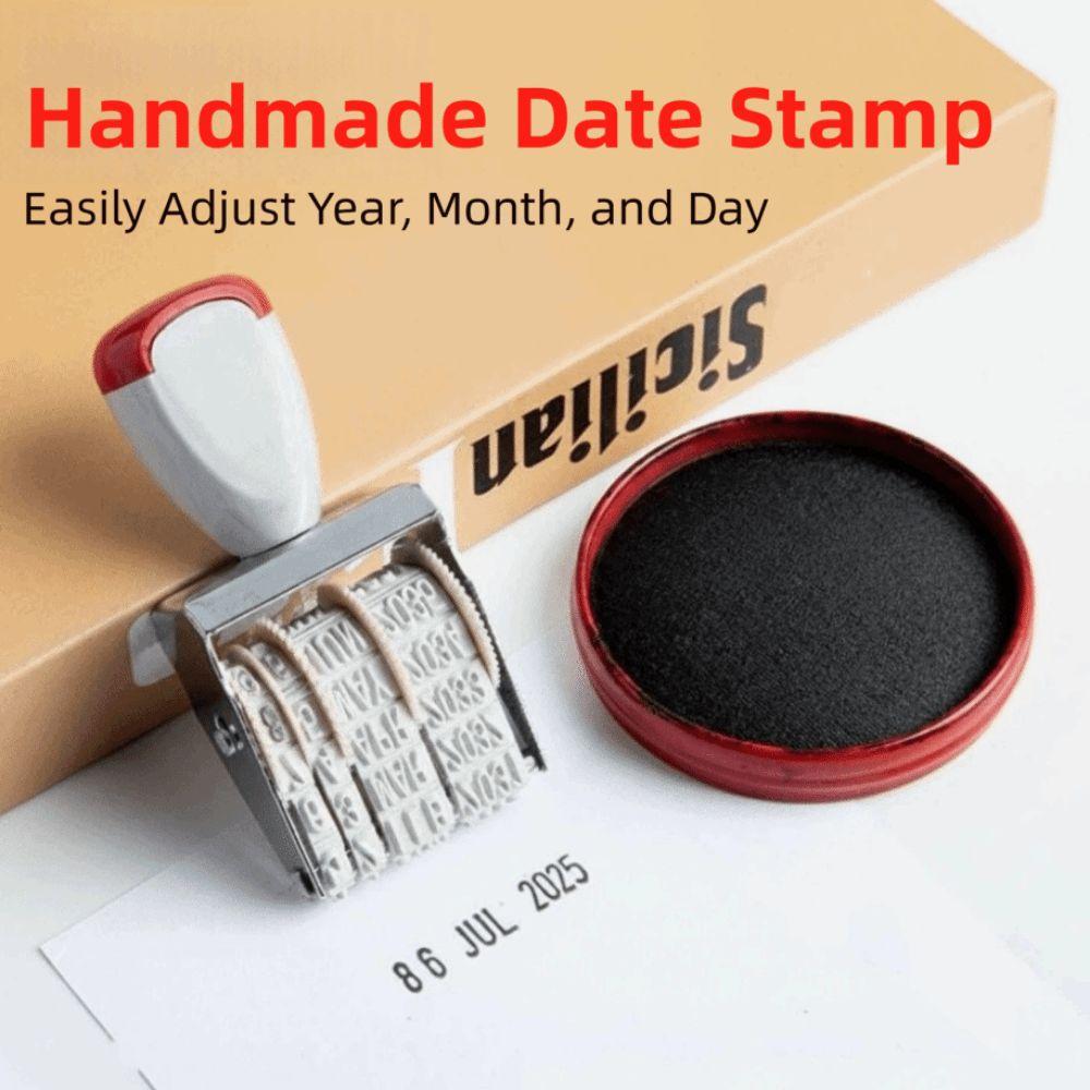 Practical Self-Inking Rubber Date Stamp Vintage Number Roller Stamp Scrapbooking