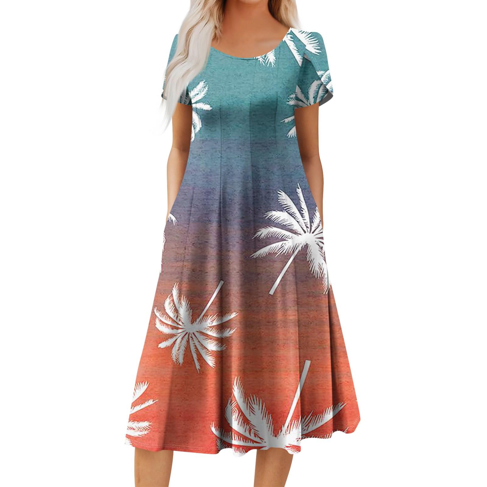 

Женское повседневное модное платье миди с круглым вырезом и коротким рукавом, модное свадебное платье для гостей L синий