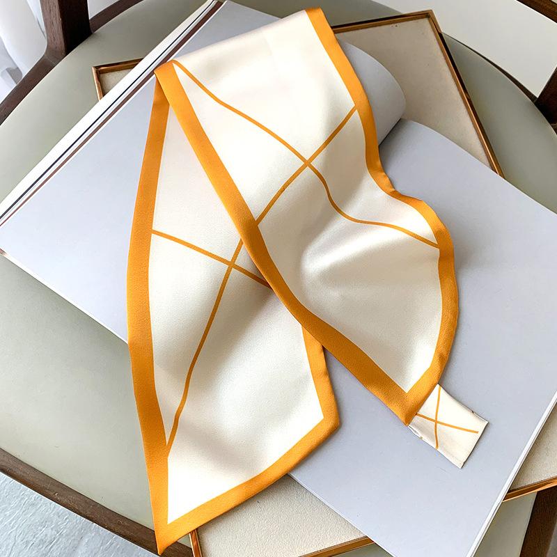 Women Skinny Neck Scarf  Luxury Brand Shawls Wraps Black Pink Small Office Hairband Neckerchief Foulard Scarves Ladies