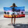 1pc Tropical Sunset Silhouettes 2D Printed Microfiber Beach Towel, Quick Dry Super Absorbent. Great for Beach, Pool