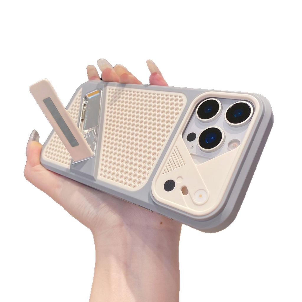 Applicable To iPhone17Pro Mobile Phone Case Bingfeng Honeycomb Heat Dissipation Invisible Bracket Apple 16 Mech Lens Jacket