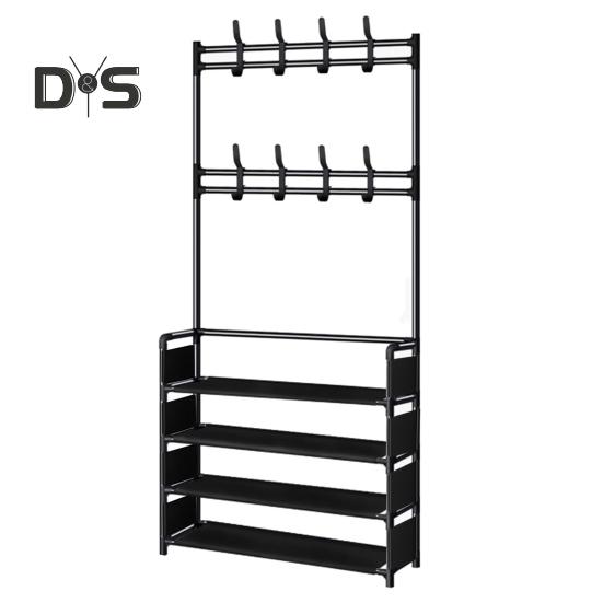 Multi-Layer Shoe Rack Doorway Clothes Hanger High Stability Simple Installation Shoes Shelf Floor-Standing Storage Rack