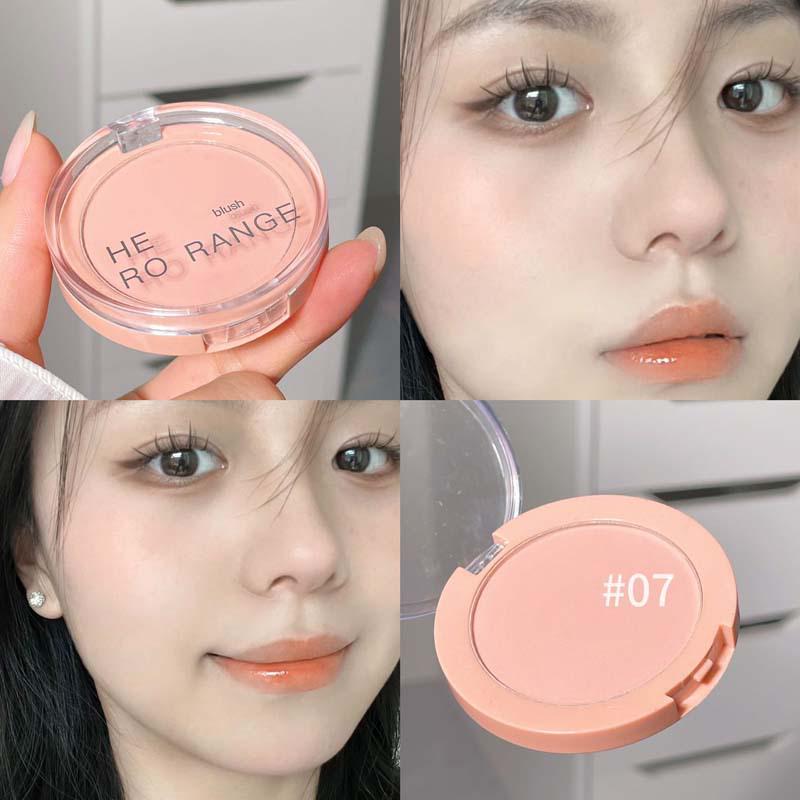HERORANGE Dreamy Cloud Honey Blush - Soft Matte Powder for a Natural, Korean-Style Makeup Look.