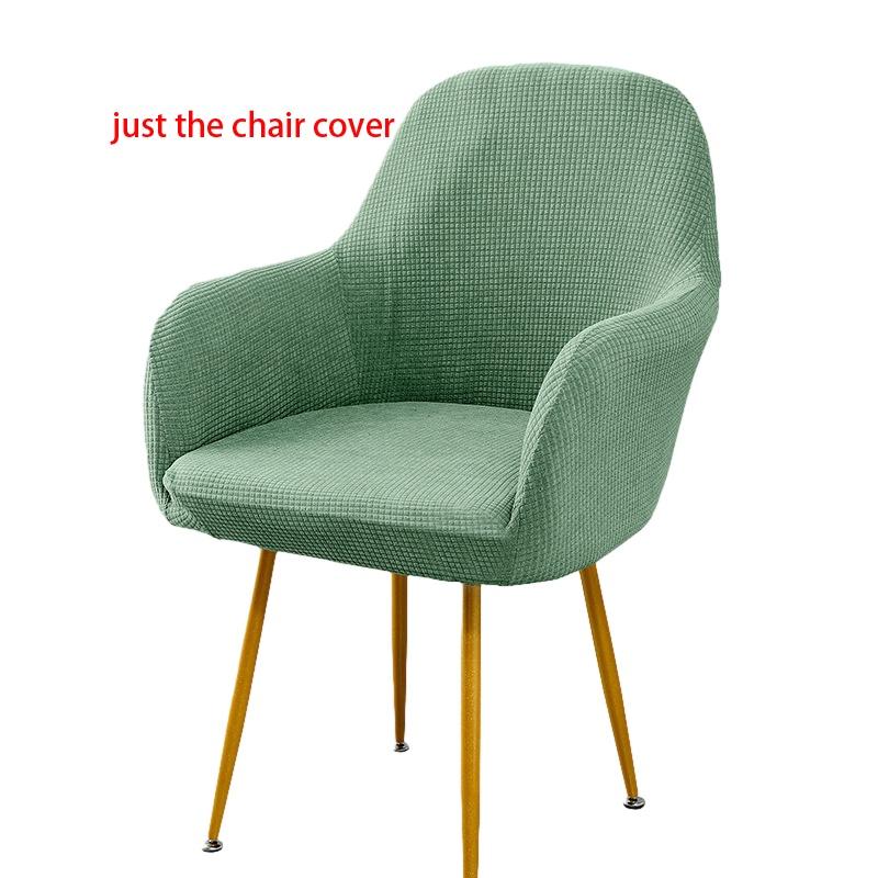 

Однотонный эластичный чехол на стул из дакрона, для кресла с изогнутыми подлокотниками, столовые украшения для дома Green B