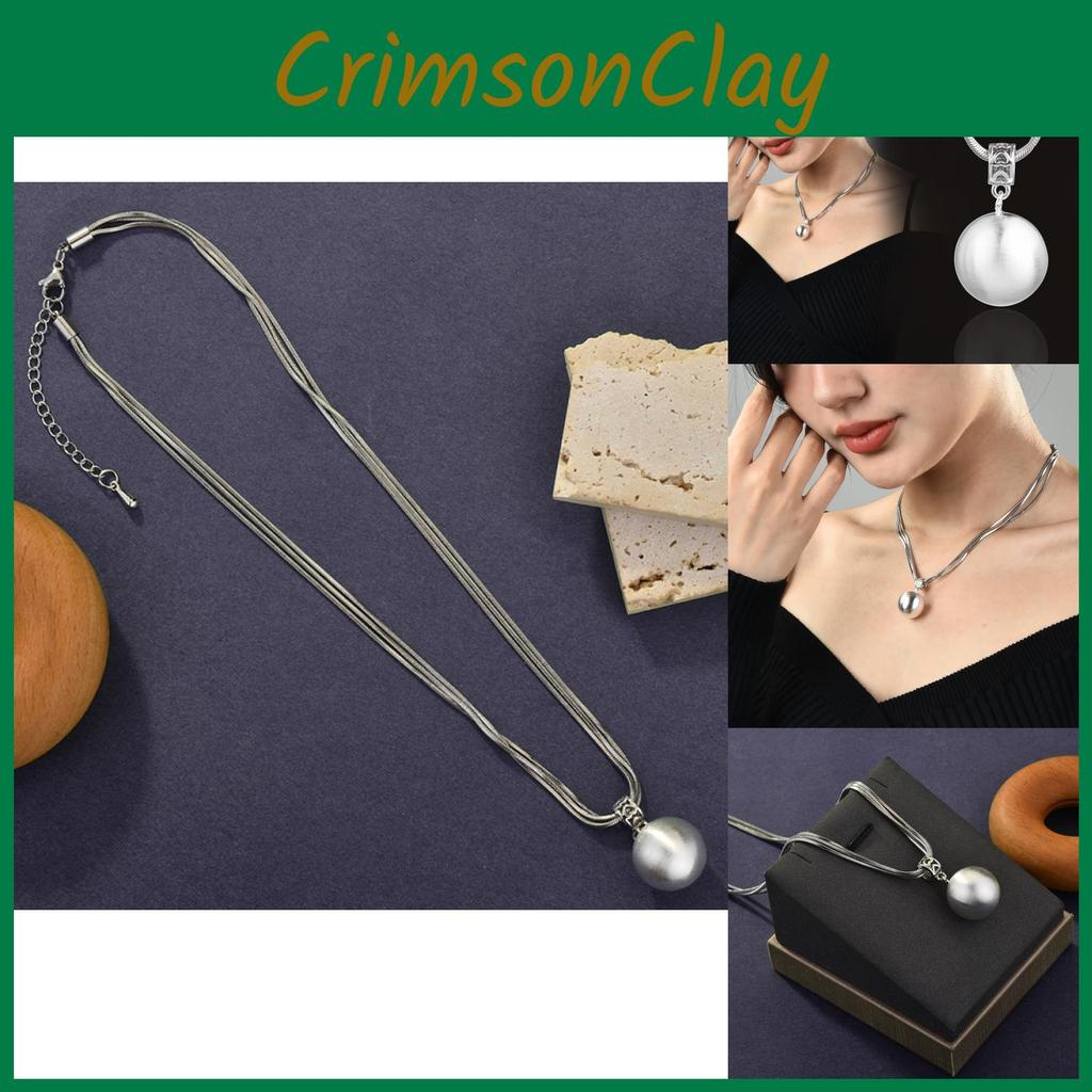 High-end Titanium Steel Pearl Necklace For Women Featuring Unique Layered Snake Chain